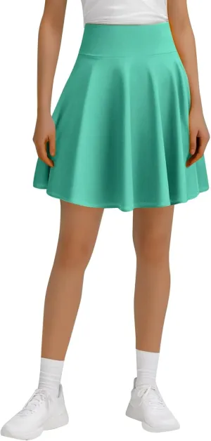 Flowy Skirts for Women Summer Casual High Elastic Waist Tummy Control Trendy Pleated Sports Yoga Running Midi Skirts
