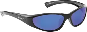 Flying Fisherman Fluke Jr Polarized Sunglasses with AcuTint UV Blocker for Fishing and Outdoor Sports, Black/Smoke-Blue Mirror, Small, (7892BSB)