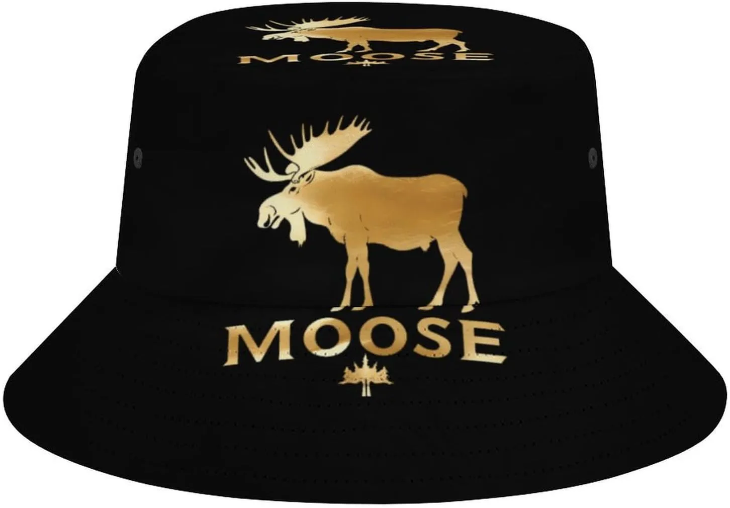 Funny Hunting Graphic Moose Bucket Hat Lightweight Fishing Hat Wide Brim Sun Protection Cap for Men Women