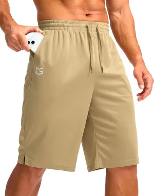 G Gradual Men's Athletic Shorts with Pockets 11" Long Basketball Shorts Lightweight Quick Dry Gym Workout Shorts for Men