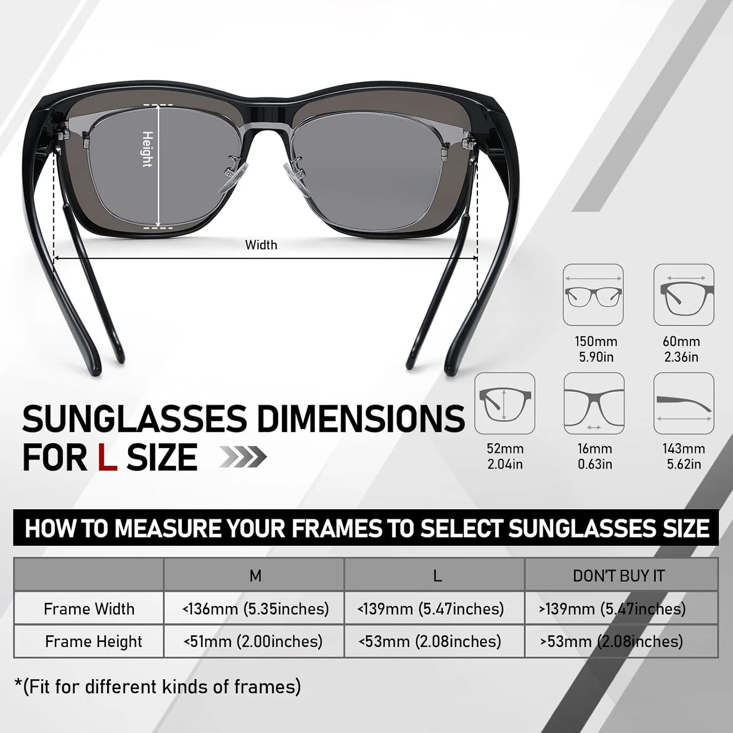 HAOLOTA Over Glasses Sunglasses for Women Men Polarized Square Fit Over Shades for Driving UV400 Protection