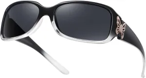 HAOLOTA Women's Polarized Sunglasses - Fashionable Wraparound Butterfly Design with UV400 Protection