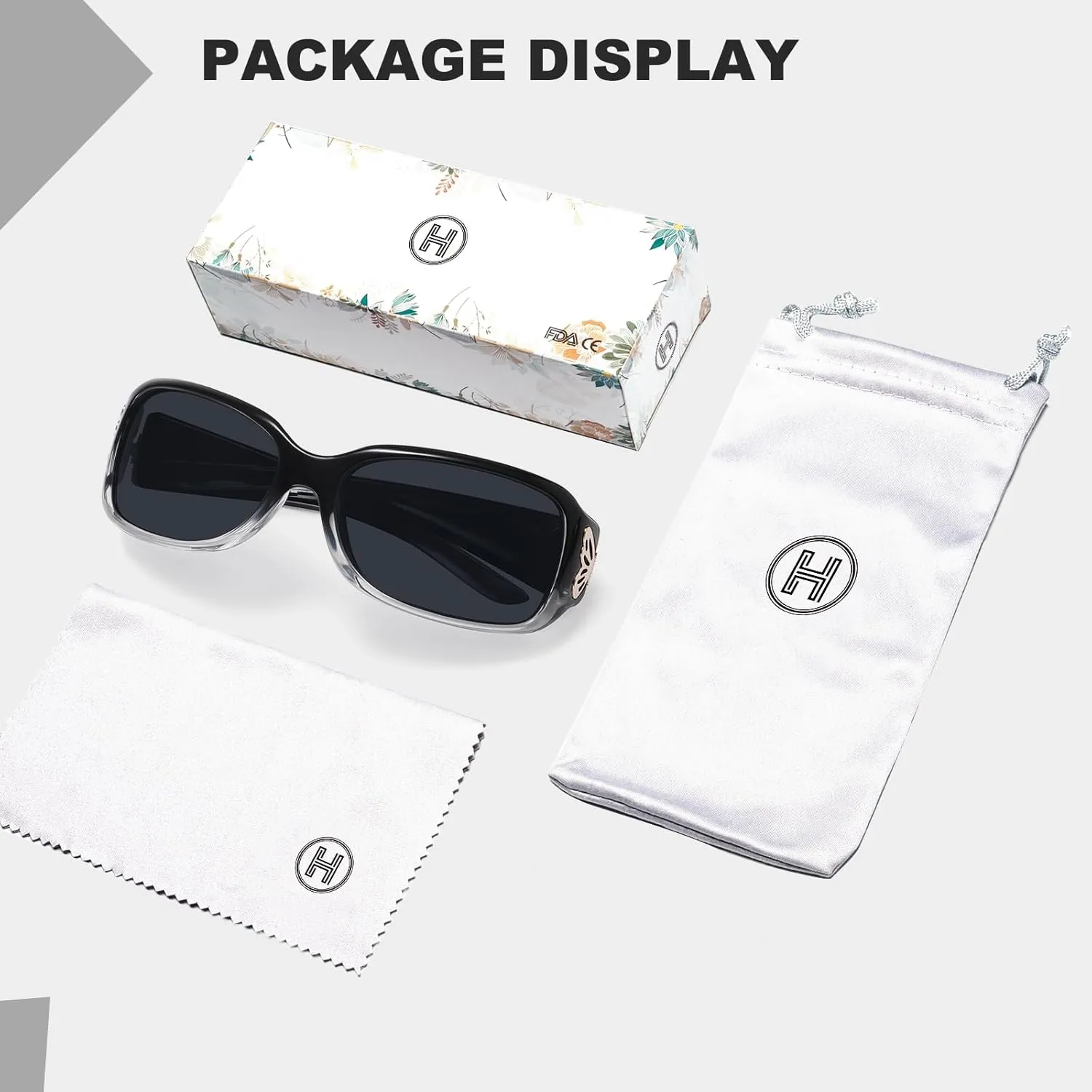 HAOLOTA Women's Polarized Sunglasses - Fashionable Wraparound Butterfly Design with UV400 Protection