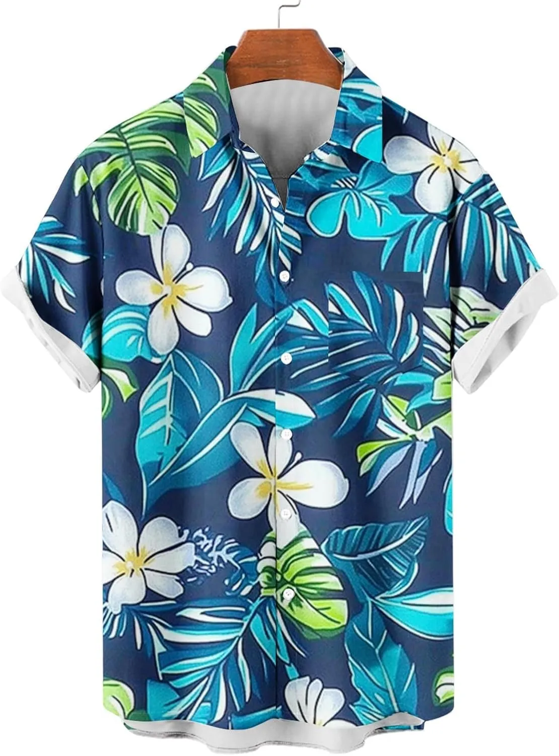 Hawaiian Shirts for Men Summer Beach Casual Short Sleeve Button Down Shirts Novelty Print Tropical Floral Tops