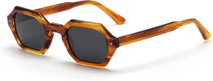 Hexagon Polarized Sunglasses for Women and Men, High Definition, Anti-Glare, UV Protection 1777S