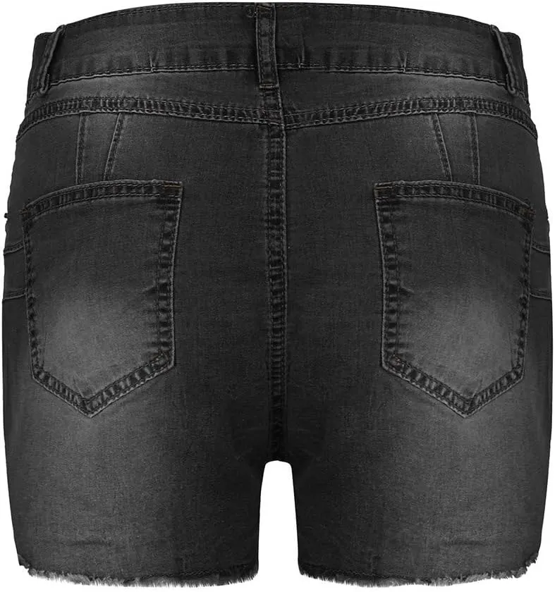 High Waisted Jean Shorts Womens Juniors Casual Summer Stretchy Jean Shorts Butt Lifting Tummy Control Denim Shorts