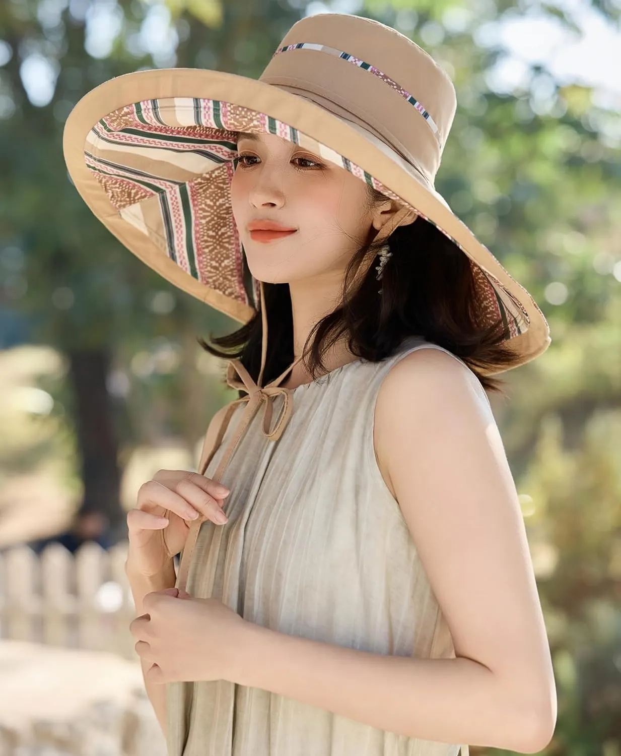 HUAMULAN Wide Brim Women Summer Sun Floppy Hat Beach Bucket Fishing Hats Reversible Packable Outdoor UV Protection