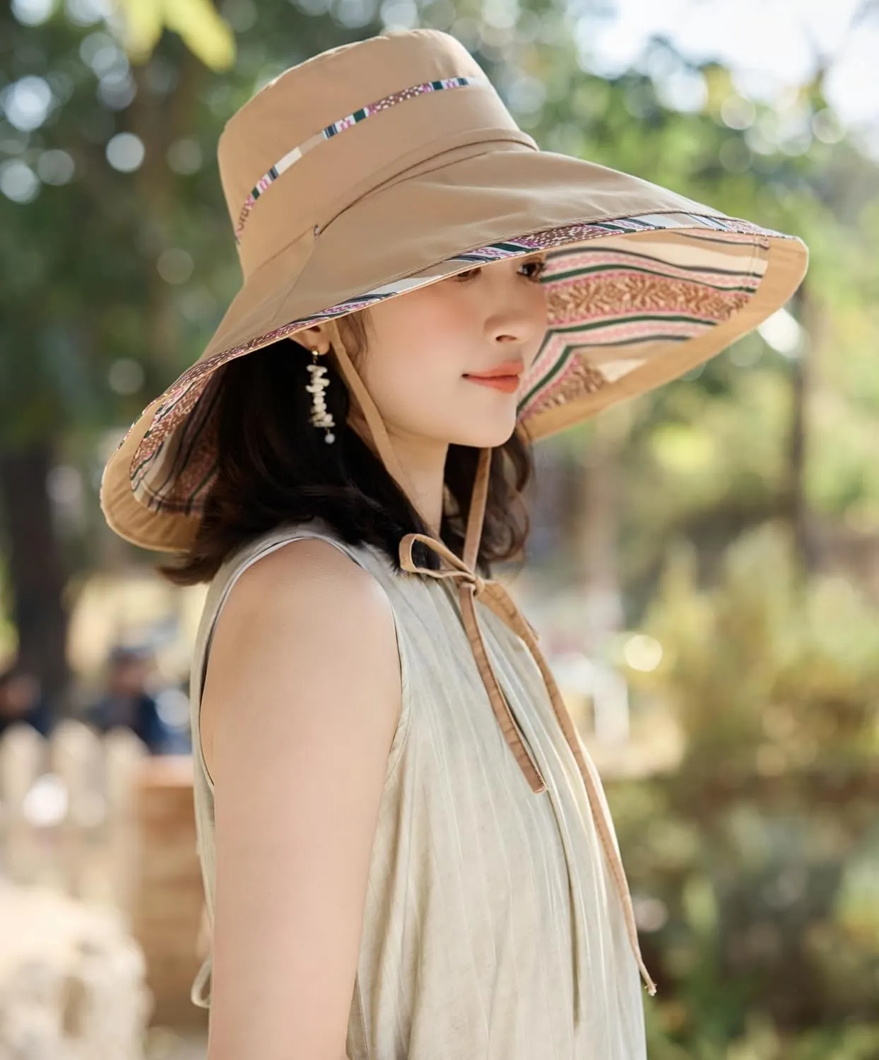 HUAMULAN Wide Brim Women Summer Sun Floppy Hat Beach Bucket Fishing Hats Reversible Packable Outdoor UV Protection