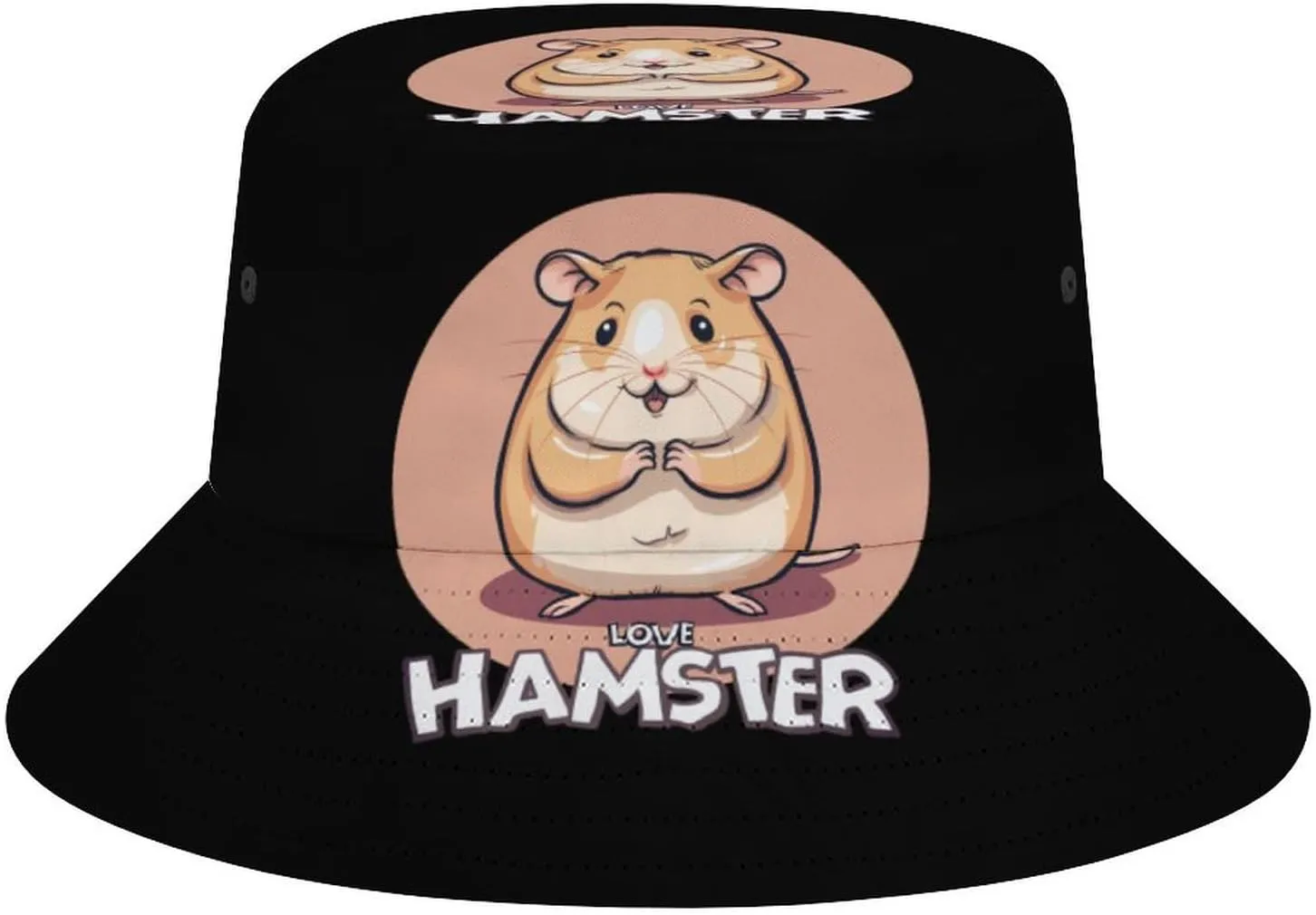 I Love Hamster Bucket Hat Lightweight Fishing Hat Wide Brim Sun Protection Cap for Men Women