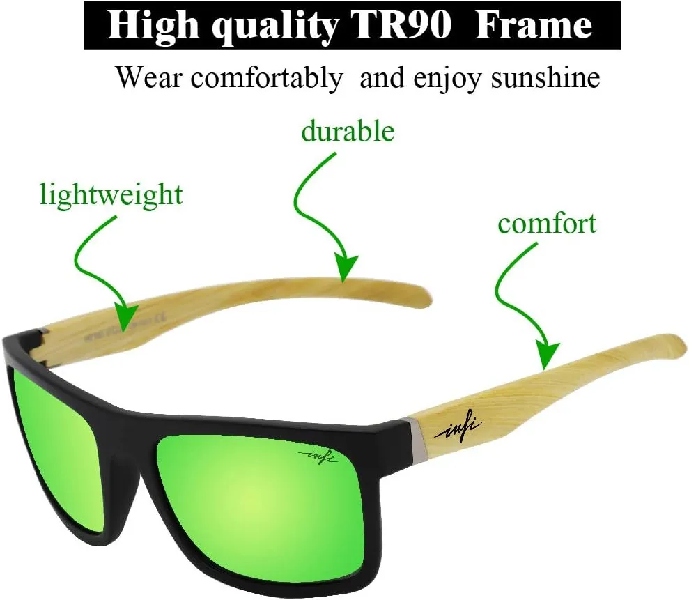 INFI Polarized Sunglasses for Men Fishing Driving Running Mirrored Glasses UV400 Protectiont