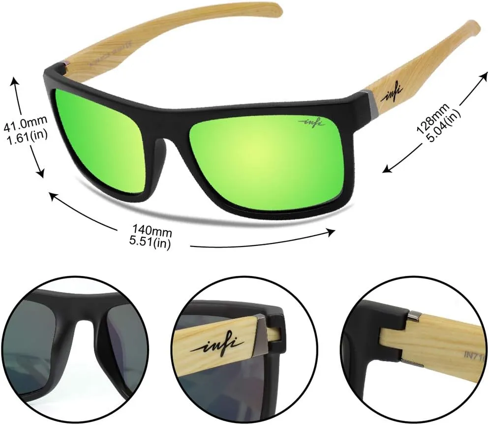INFI Polarized Sunglasses for Men Fishing Driving Running Mirrored Glasses UV400 Protectiont