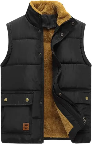 Jackets for Men Casual Winter Warm Zipper Vest Jacket Coat Outwear Tops Jackets