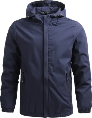 Jackets for Men, Men's Hooded Waterproof Jacket Lightweight Rain Jacket Outdoor Casual Workout Sportswear Jackets