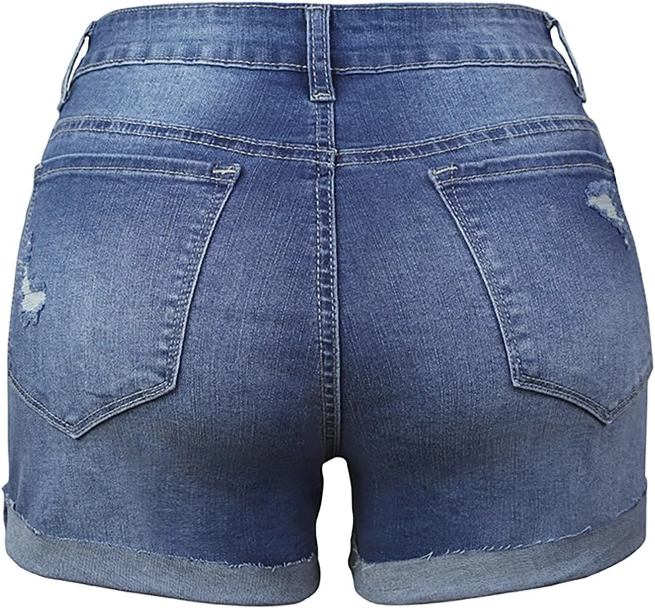 Jean Shorts for Women Sexy Ripped Mid Rise Summer Hot Raw Hem Denim Shorts with Pockets Fashion Street Casual Shorts