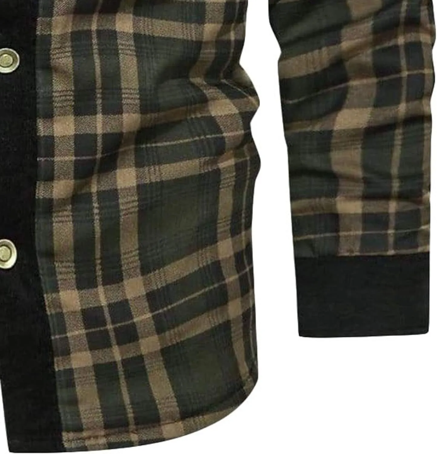 JEsilunmaMY Men's Fleece Lined Plaid Corduroy Jacket Button Stand Collar Flannel Sherpa Coat Warm Winter Thick Shacket Shirt