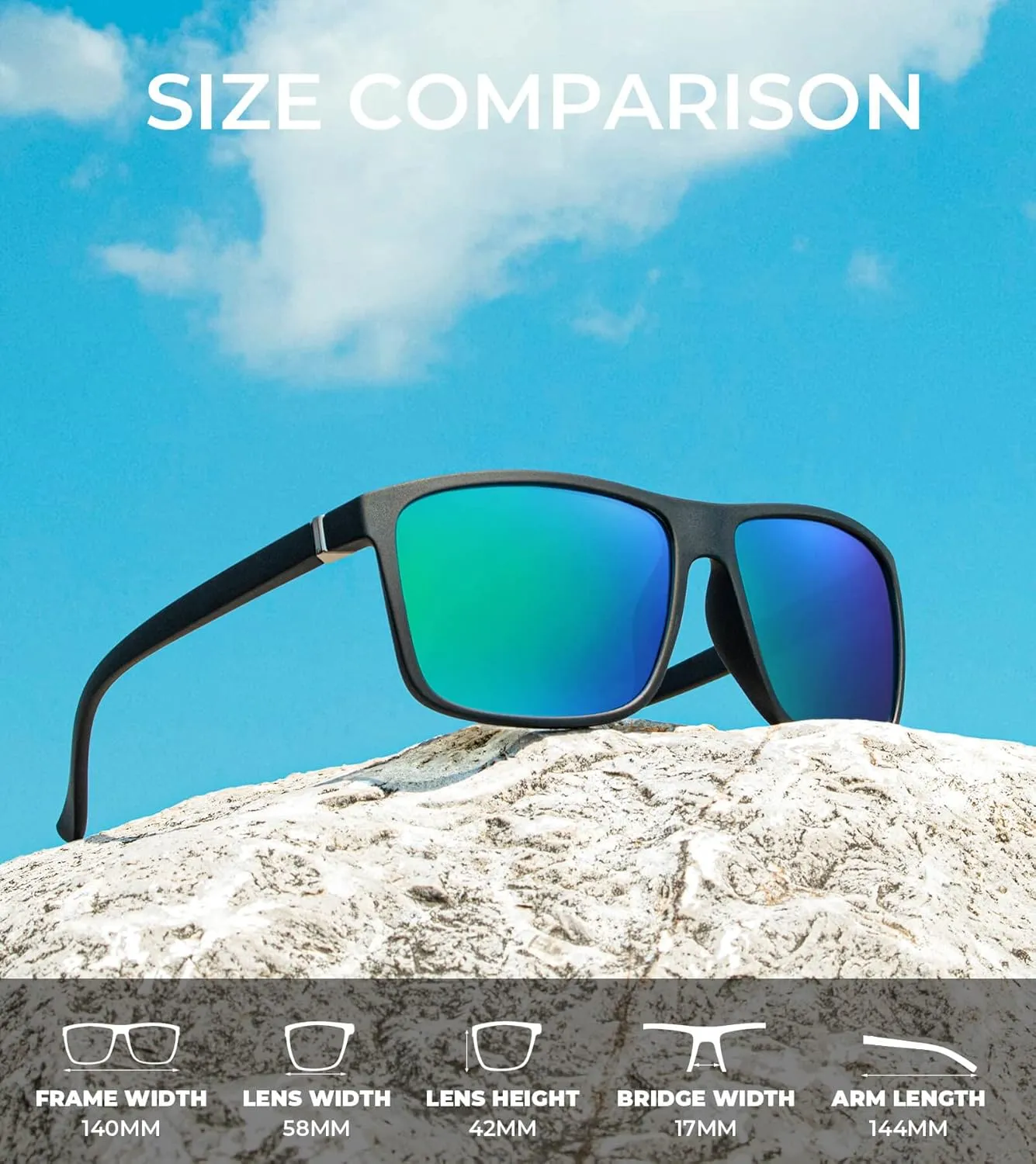 KALIYADI Polarized Sunglasses for Men and Women, Mens Sun Glasses with UV Protection for Driving Fishing Golf (3 Packs)