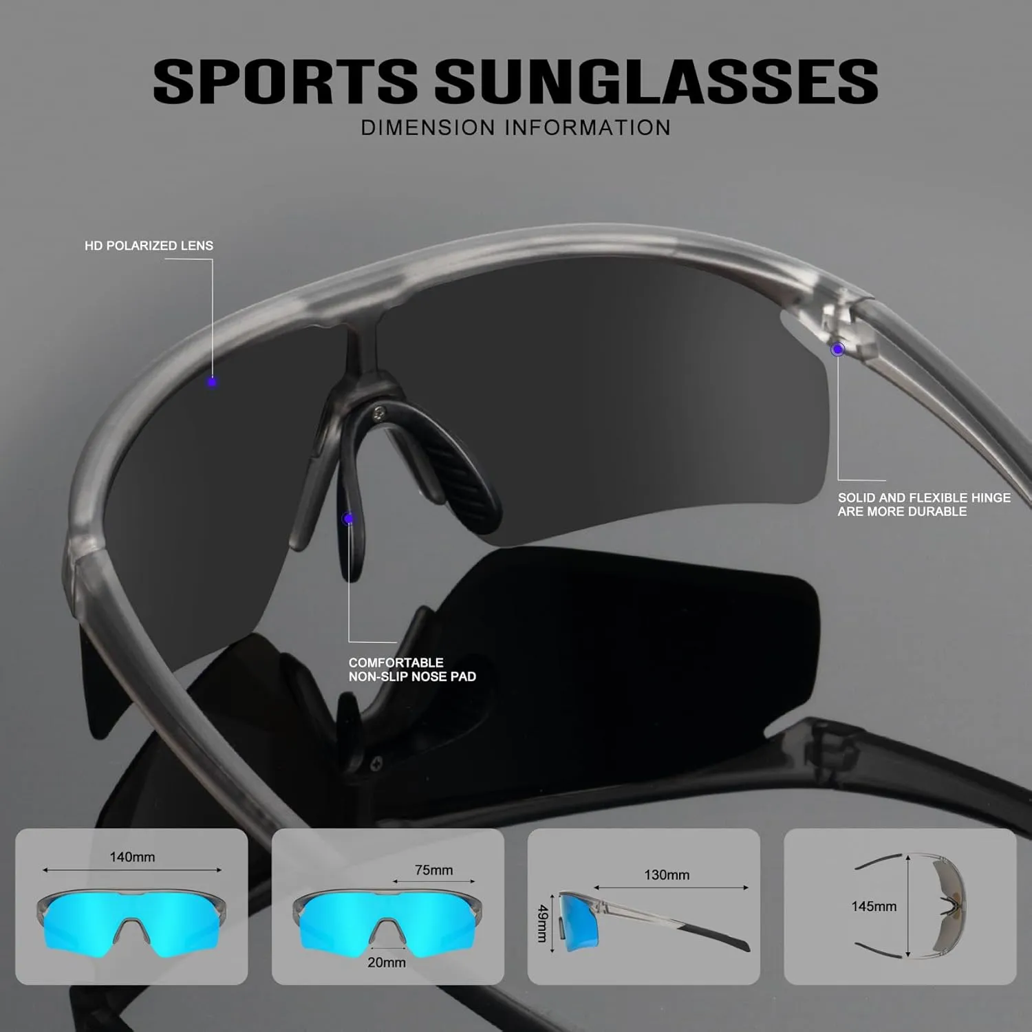 KALIYADI Polarized-Sunglasses-Men Mens-Sunglasses Sports Sun-Glasses: UV400 Protection for Fishing Golf Running