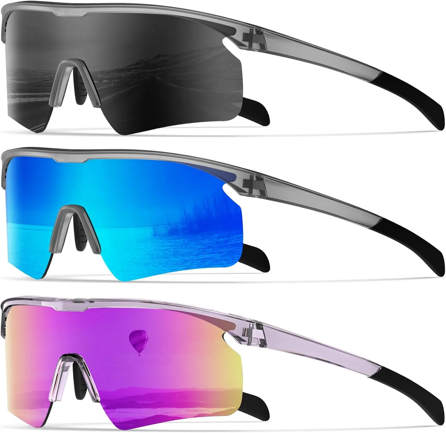 KALIYADI Polarized-Sunglasses-Men Mens-Sunglasses Sports Sun-Glasses: UV400 Protection for Fishing Golf Running