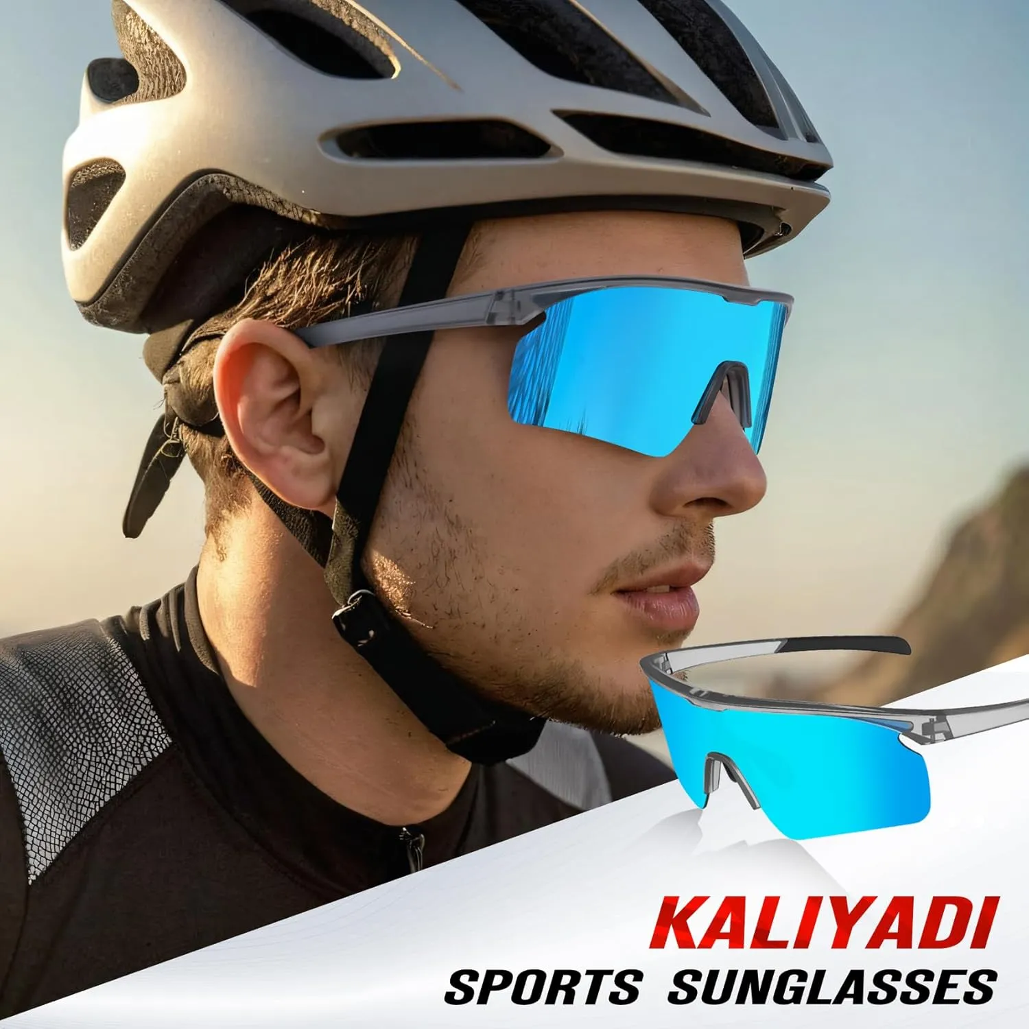 KALIYADI Polarized-Sunglasses-Men Mens-Sunglasses Sports Sun-Glasses: UV400 Protection for Fishing Golf Running