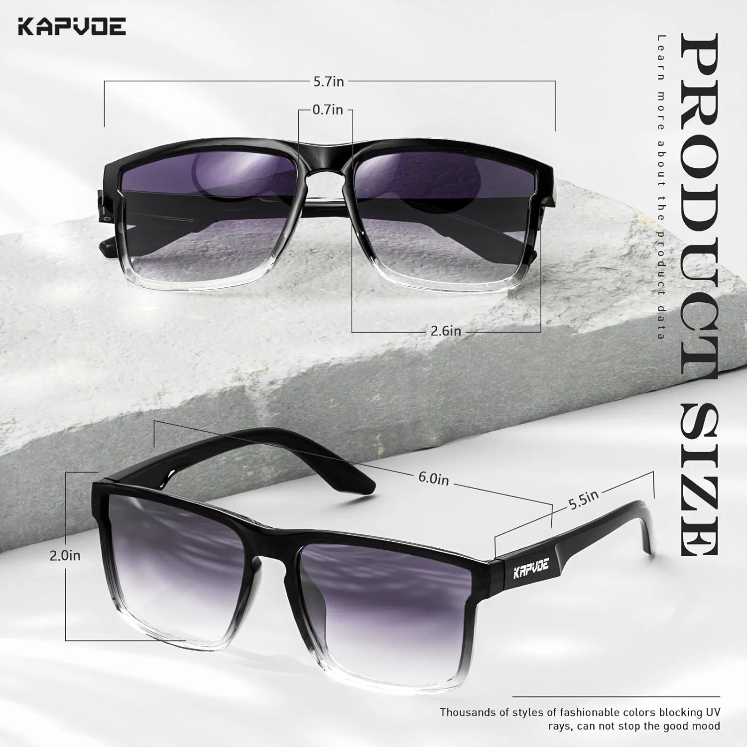 KAPVOE Polarized Sunglasses Men Women UV400 Protection Sport Glasses Driving Fishing Cycling Beach Golf Running - K116