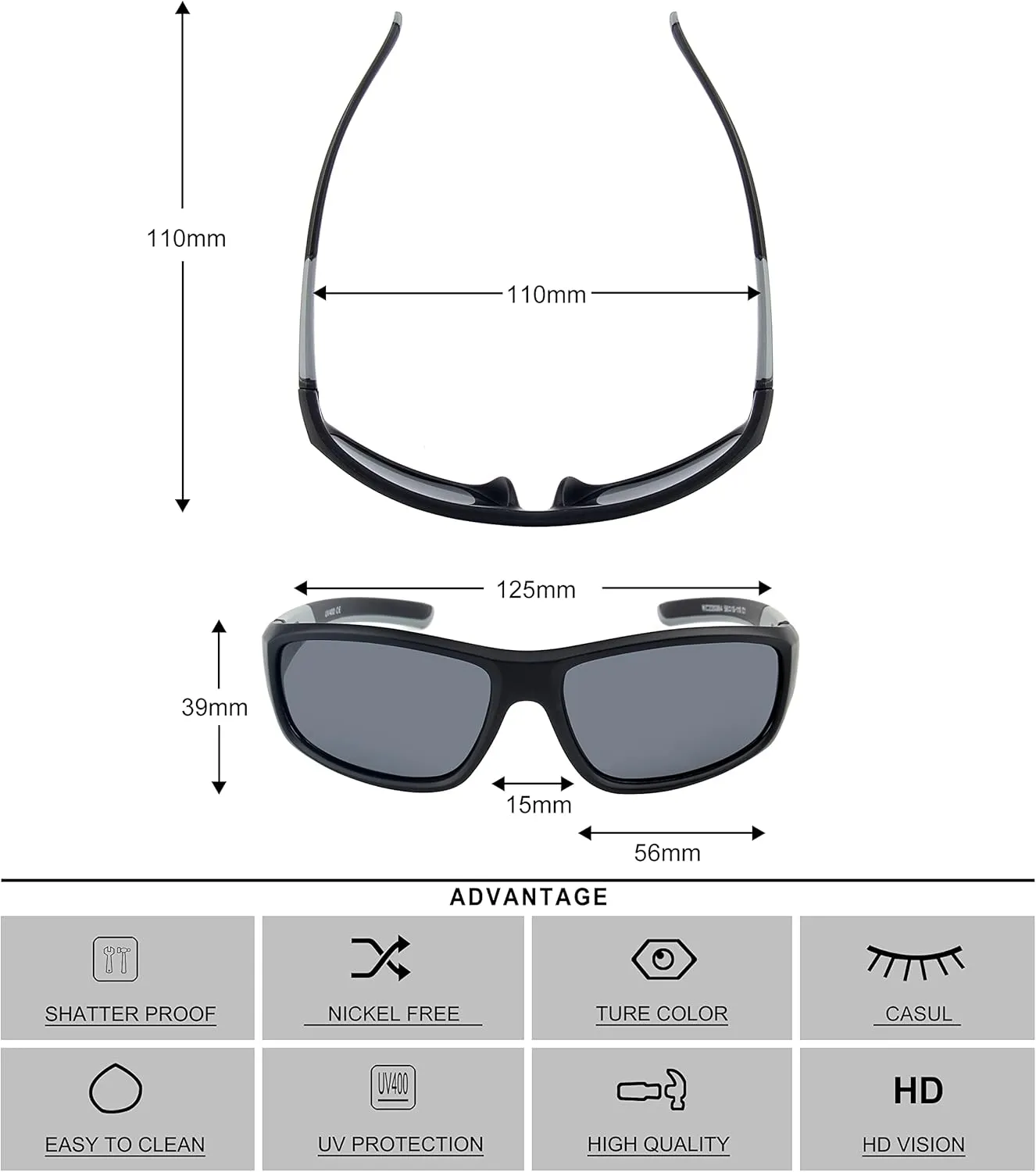 KENBO Kids Sunglasses for Boys Girls Wrap Around Sports Sunglasses with UV Protection Age 3-8