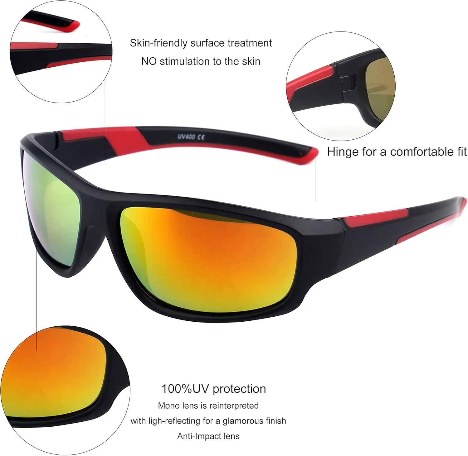 KENBO Kids Sunglasses for Boys Girls Wrap Around Sports Sunglasses with UV Protection Age 3-8