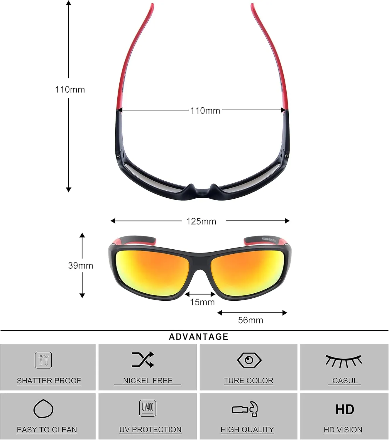 KENBO Kids Sunglasses for Boys Girls Wrap Around Sports Sunglasses with UV Protection Age 3-8