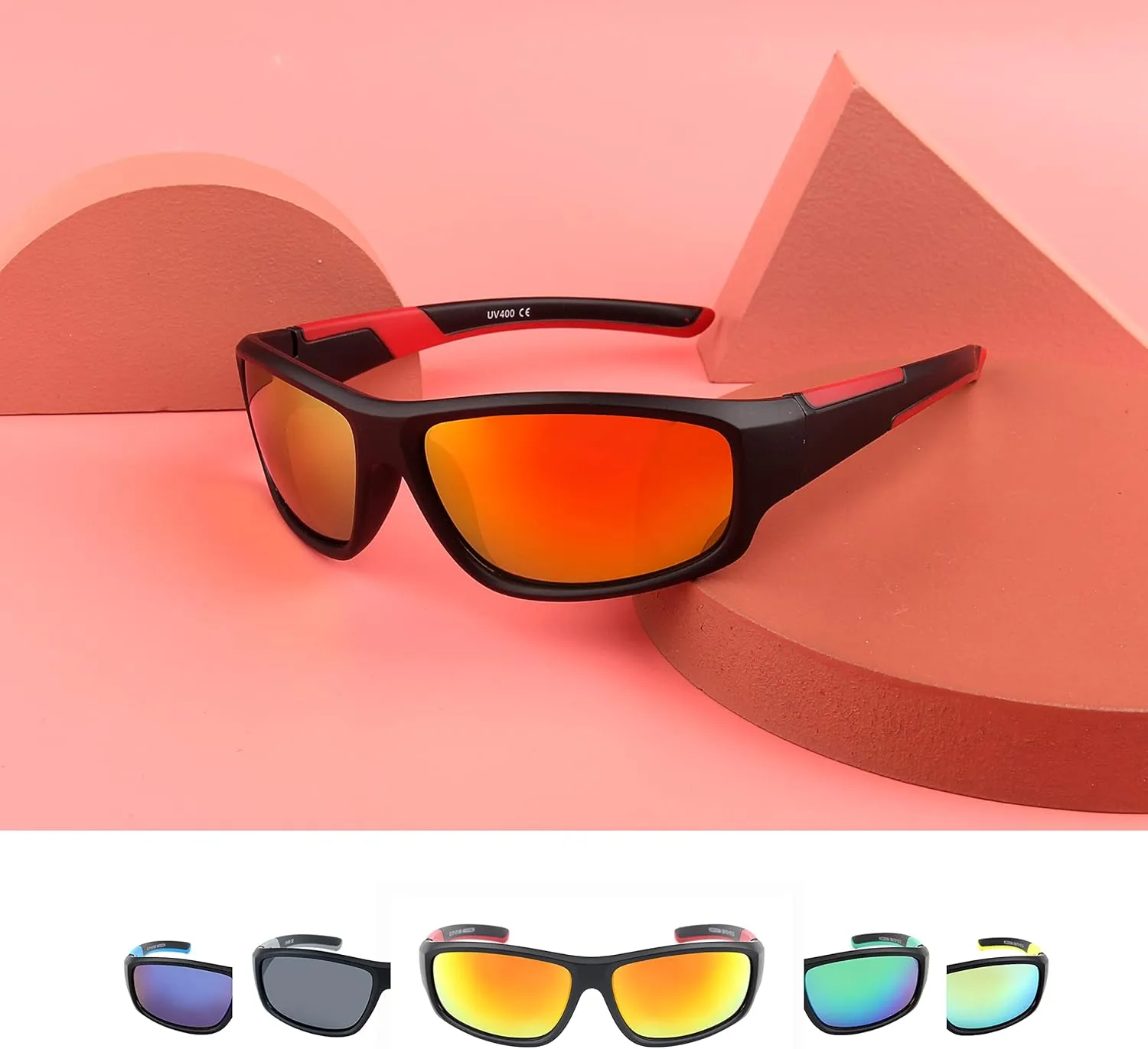 KENBO Kids Sunglasses for Boys Girls Wrap Around Sports Sunglasses with UV Protection Age 3-8