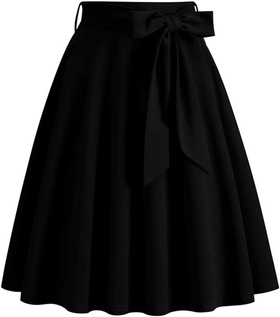 Knee Length Skirts for Women Summer Comfy Pleated a Line Skirts Stretch High Waisted Swing Skater Skirt