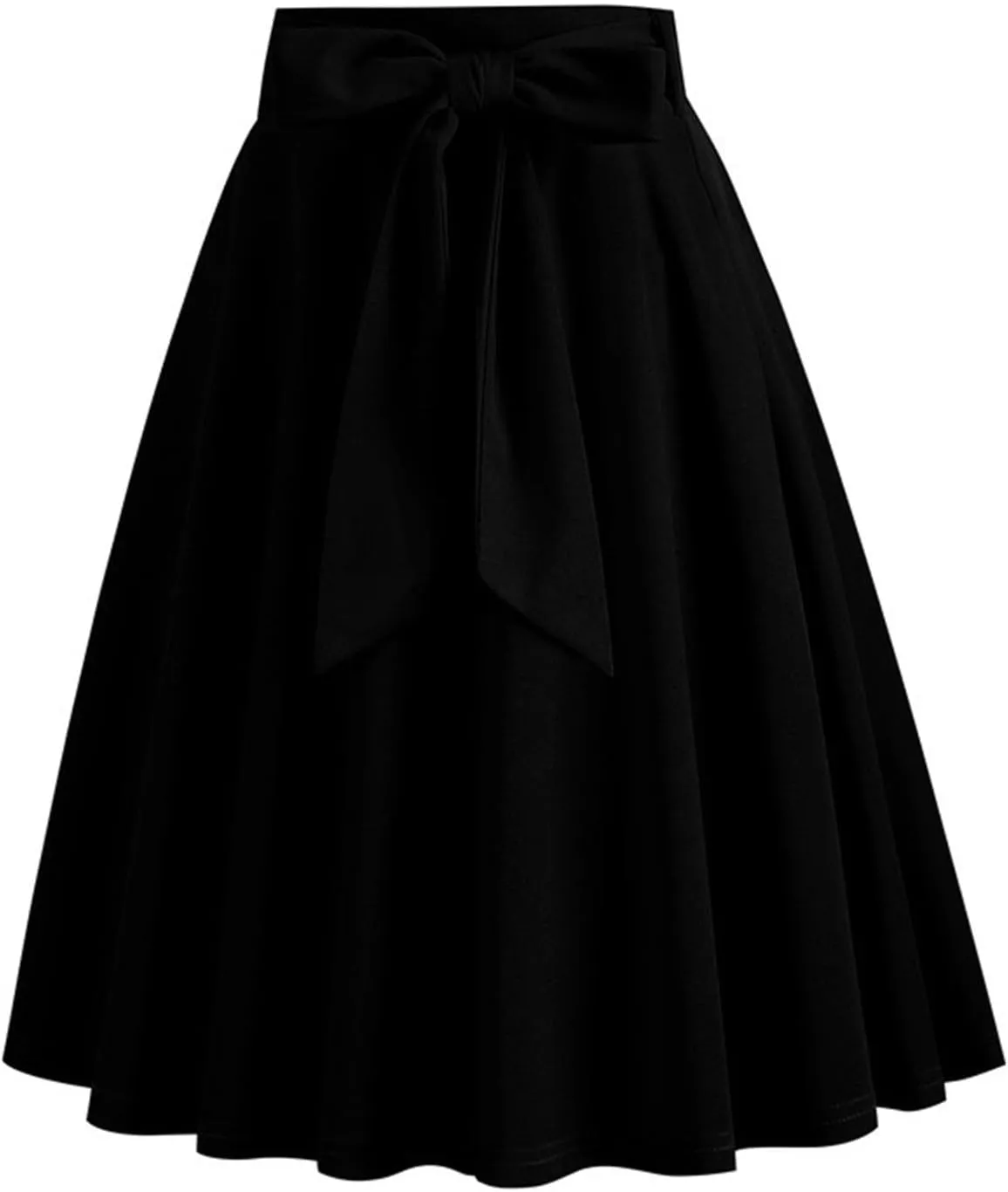 Knee Length Skirts for Women Summer Comfy Pleated a Line Skirts Stretch High Waisted Swing Skater Skirt