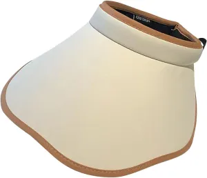Large Wavy Brim Sunblock Summer Travel Thin Hat for Men and Women Cloud Face Sun Hat Cowboy Hats (Beige, One Size)