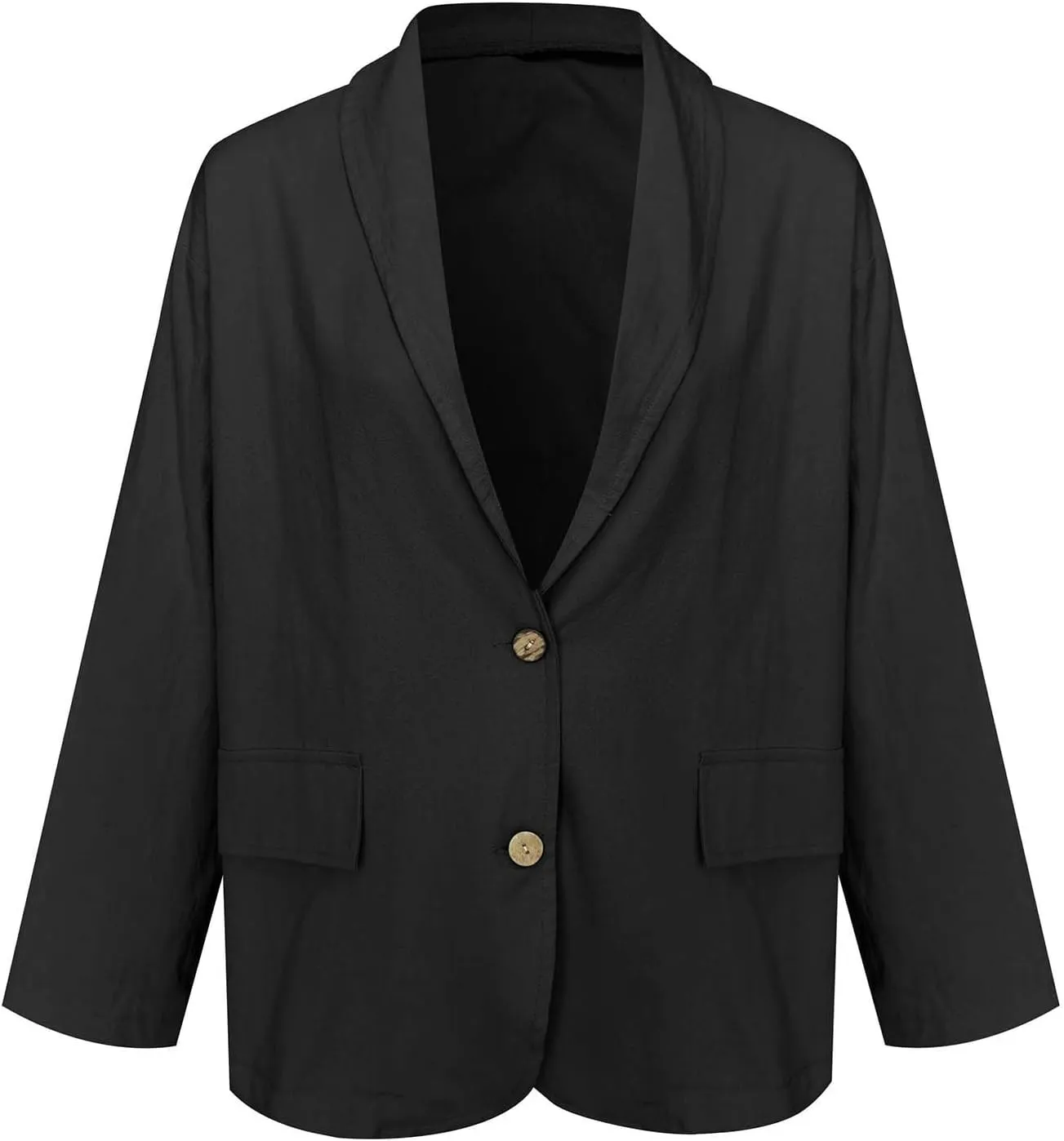 Linen Blazers for Women Business Professional Office Outfits Long Sleeve Single Breasted Unlined Work Suit Jackets