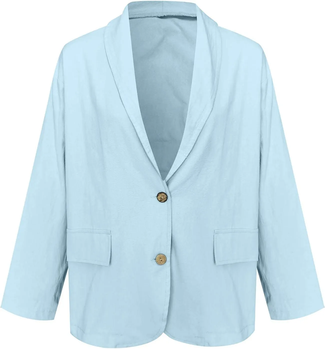 Linen Blazers for Women Business Professional Office Outfits Long Sleeve Single Breasted Unlined Work Suit Jackets