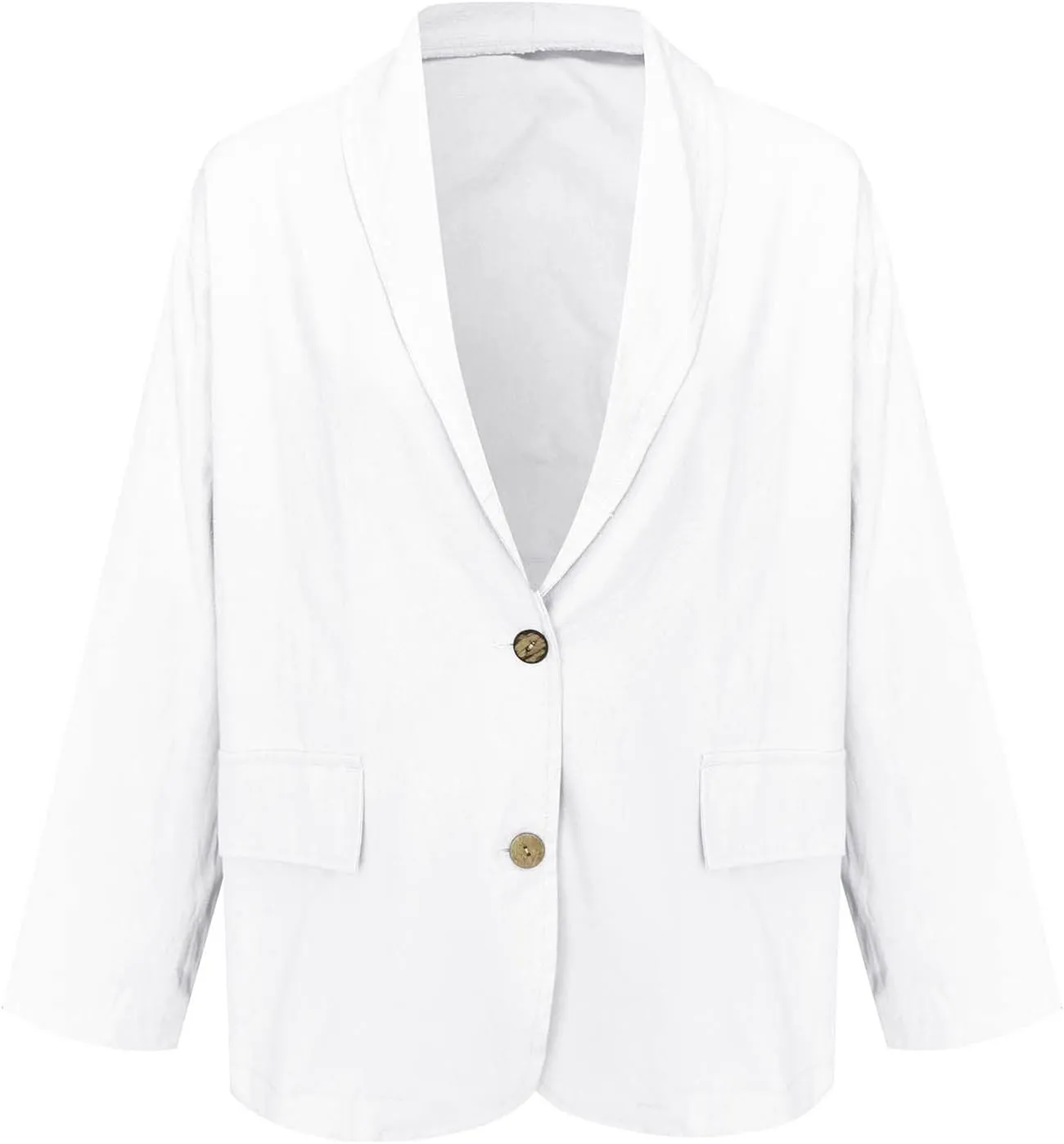 Linen Blazers for Women Business Professional Office Outfits Long Sleeve Single Breasted Unlined Work Suit Jackets