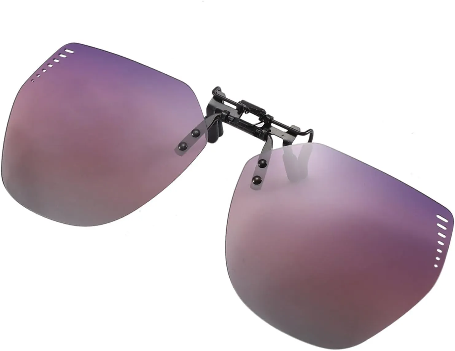 Long Keeper Clip On Sunglasses - Polarized Clip-on Sunglasses over Prescription Glasses Women Men Rimless Flip Up Eyeglasses