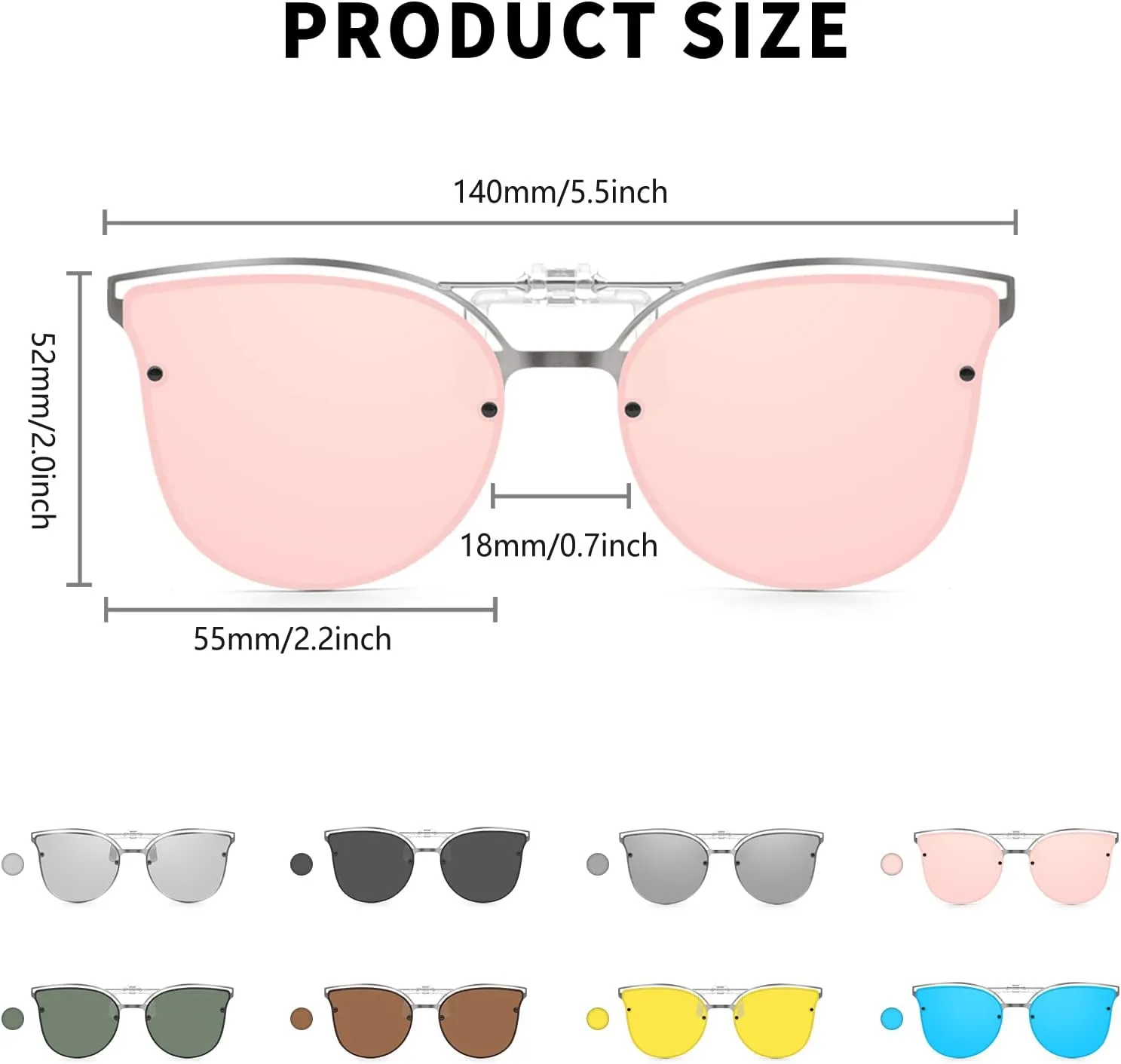Long Keeper Metal Polarized Clip On Sunglasses Women Men Cat Eye Flip Up Driving Sunglasses for Prescription Glasses