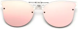 Long Keeper Metal Polarized Clip On Sunglasses Women Men Cat Eye Flip Up Driving Sunglasses for Prescription Glasses