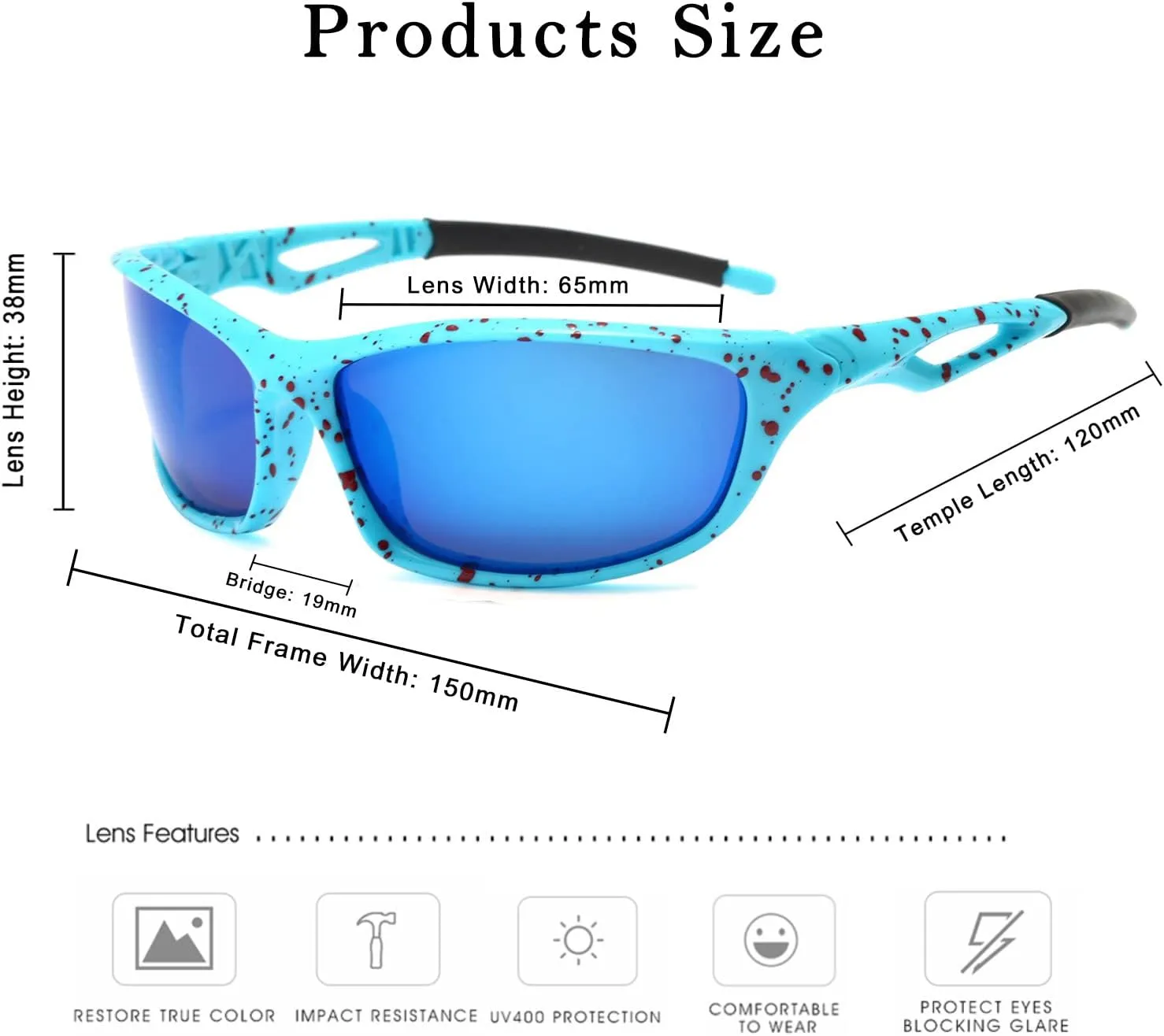 Long Keeper Polarized Sport Sunglasses - Women Men Running Driving Fishing Sunglasses Wrap Around Hiking Sun Glasses