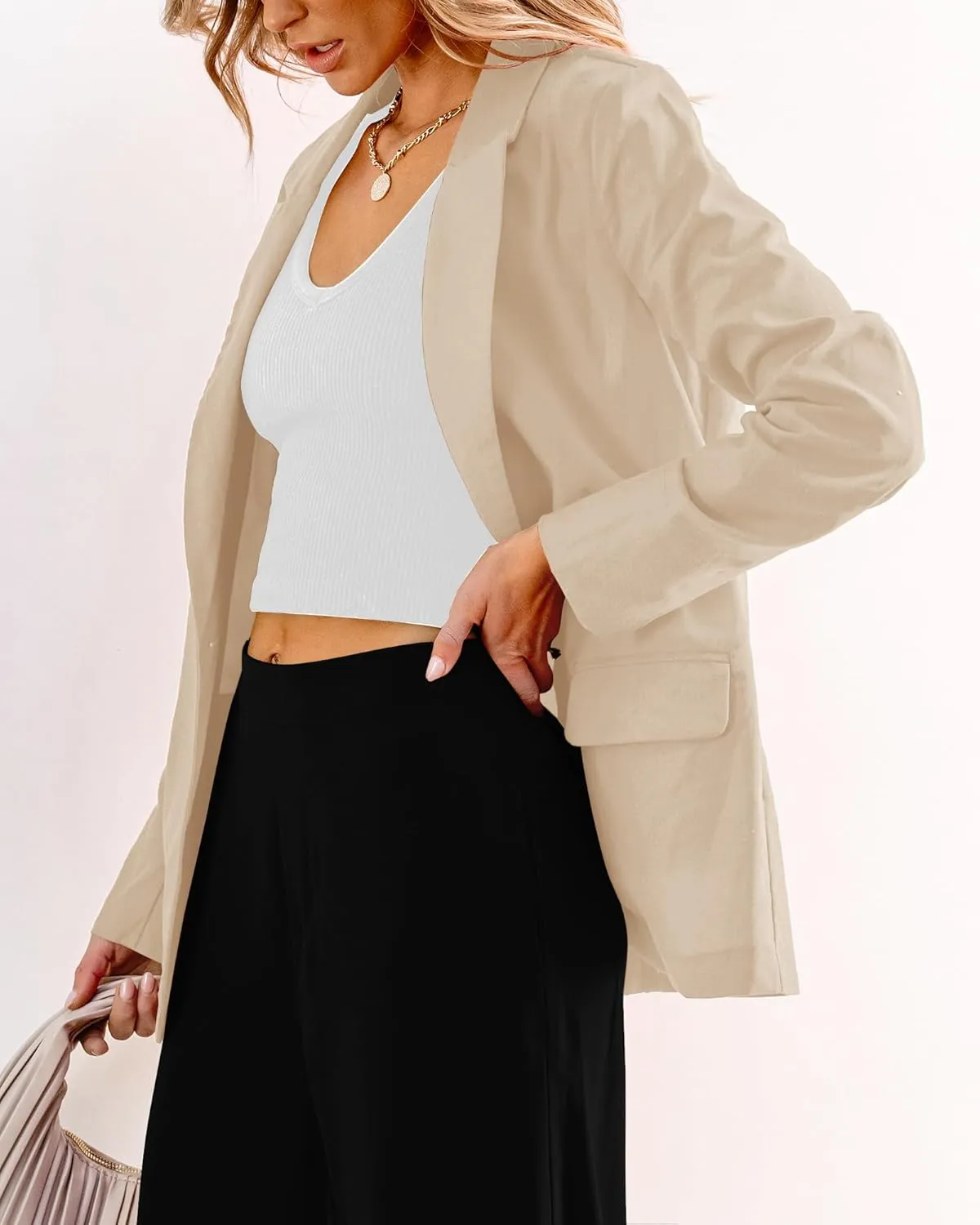 luvamia Blazers for Women Business Casual Dressy Work Fashion Lightweight Spring Summer Linen Unlined 2025 Suit Jackets