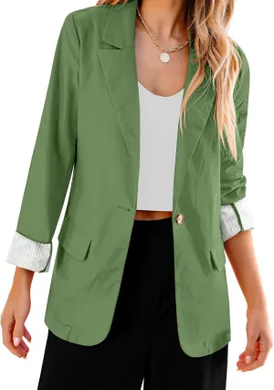 luvamia Blazers for Women Business Casual Dressy Work Fashion Lightweight Spring Summer Linen Unlined 2025 Suit Jackets