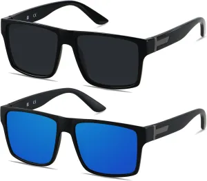 LYZOIT Square Sunglasses for Men Women Polarized Oversized Big UV Protection Rectangle Shades