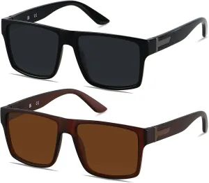 LYZOIT Square Sunglasses for Men Women Polarized Oversized Big UV Protection Rectangle Shades