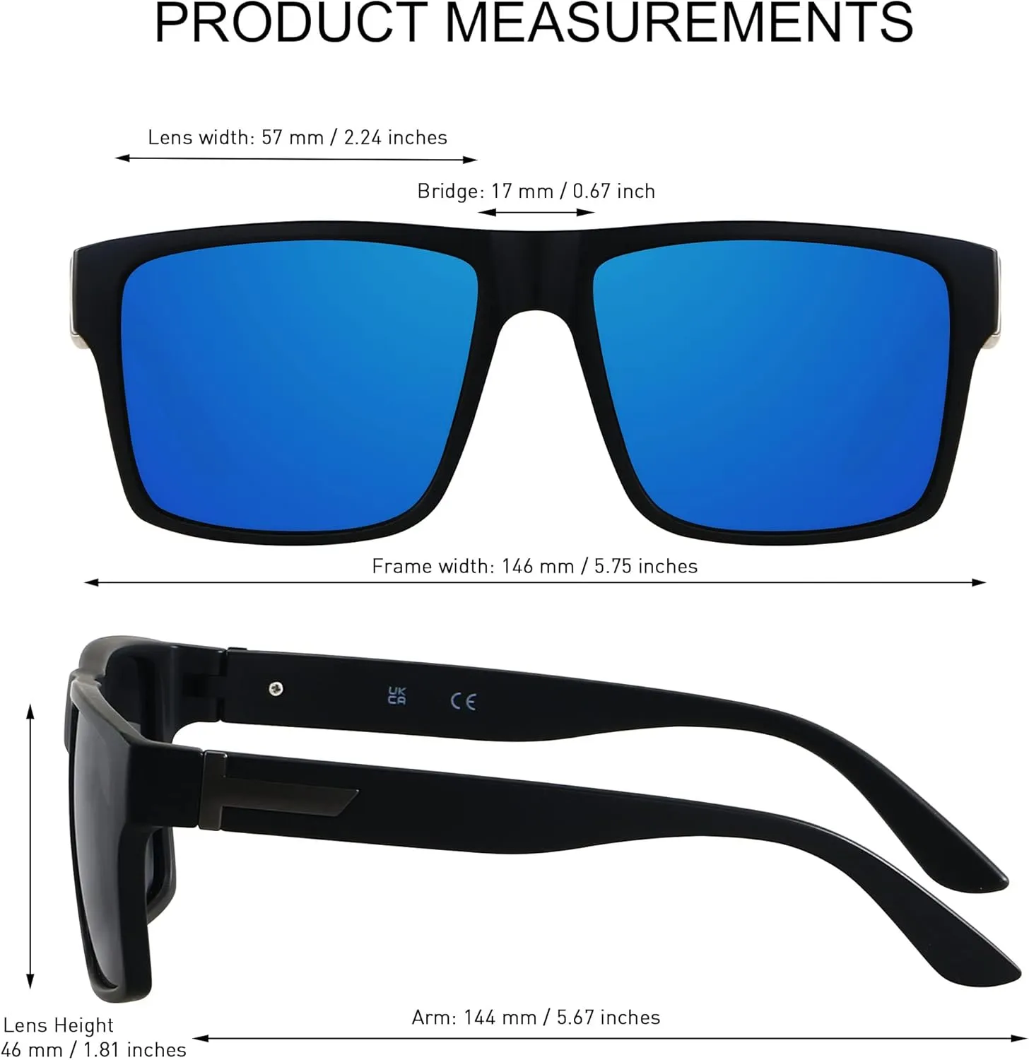 LYZOIT Square Sunglasses for Men Women Polarized Oversized Big UV Protection Rectangle Shades