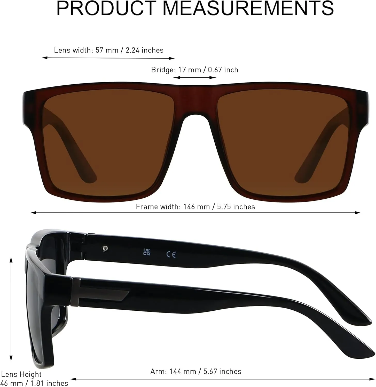 LYZOIT Square Sunglasses for Men Women Polarized Oversized Big UV Protection Rectangle Shades