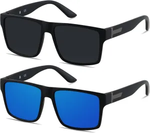 LYZOIT Square Sunglasses for Men Women Polarized Oversized Big UV Protection Rectangle Shades