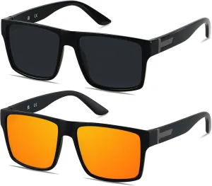LYZOIT Square Sunglasses for Men Women Polarized Oversized Big UV Protection Rectangle Shades