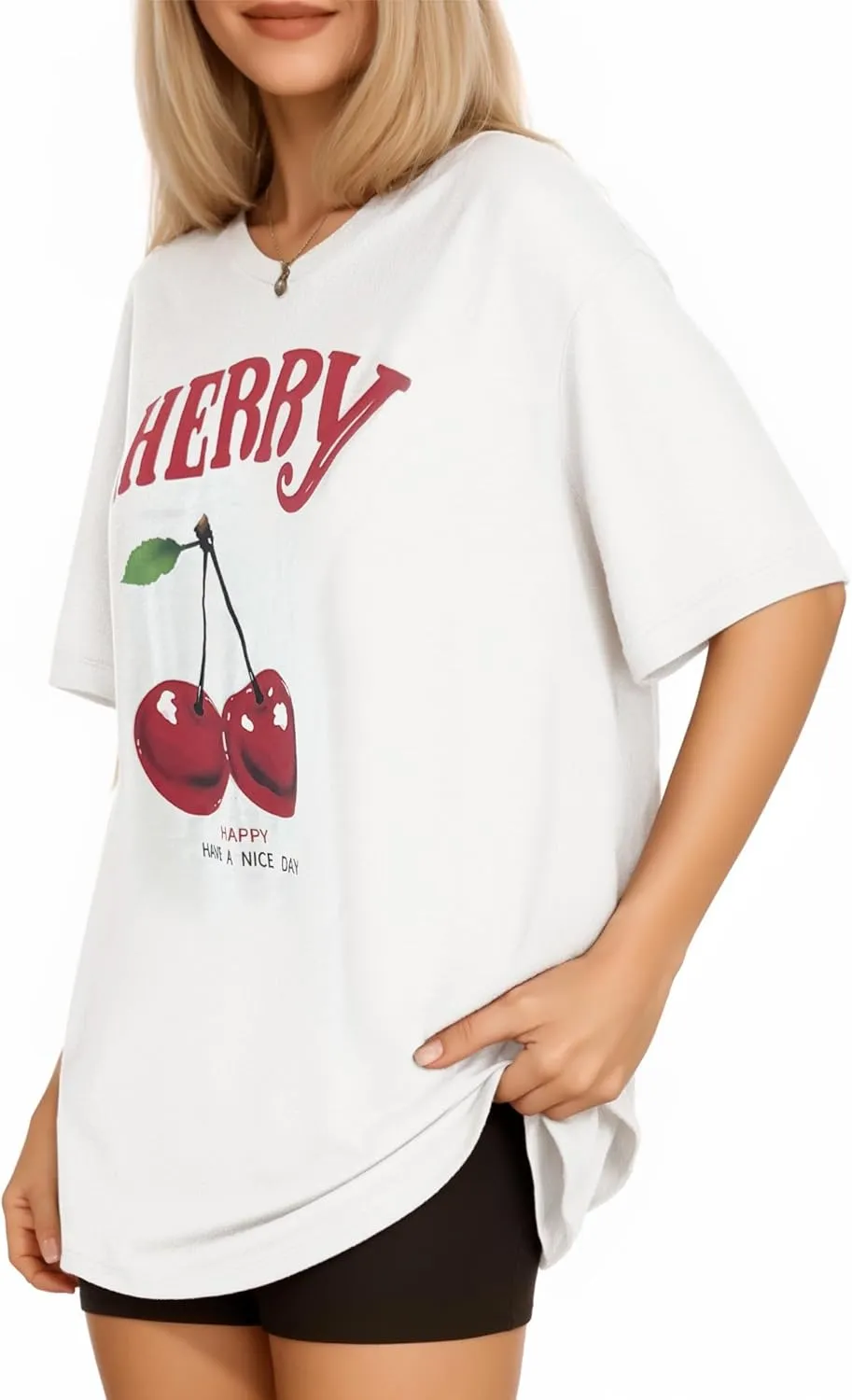 MANGOPOP Women's Oversized T Shirts Short Sleeve Crewneck Loose Fit Tops Summer Basic Tee