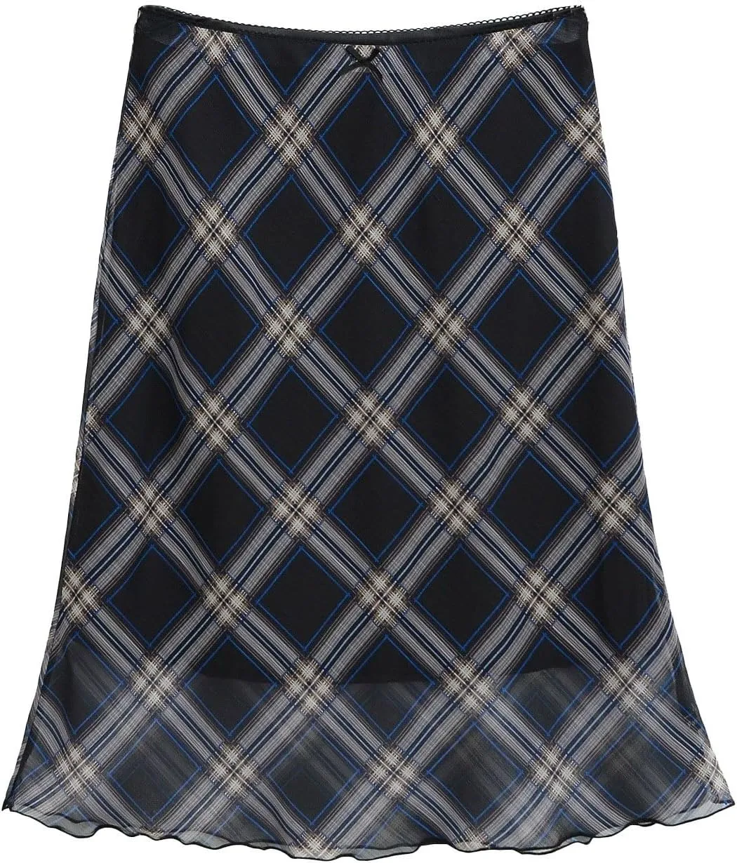 Maxi Skirts for Summer Vacation High Elastic Waist Slim Fit Workout Stretchy Y2K Plaid Graphic Pencil Skirts