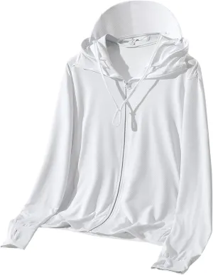 Men UPF 50 Light Jacket Zip Up Hoodie Breathable Long Sleeve SPF Fishing Hiking UV Sun Shirts Sun Protection Clothing