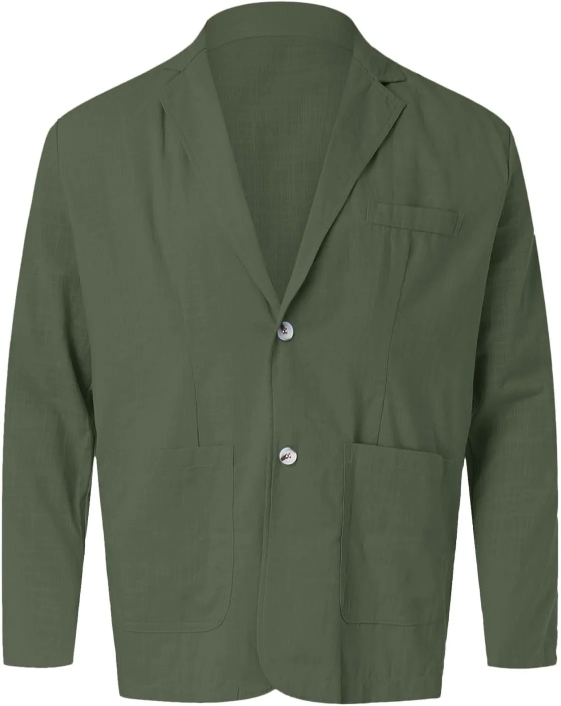 Men's Blazer Jacket Casual Cotton Linen Sports Coats Outwear Regular Fit Two Buttons Unlined Herringbone Suit Jackets
